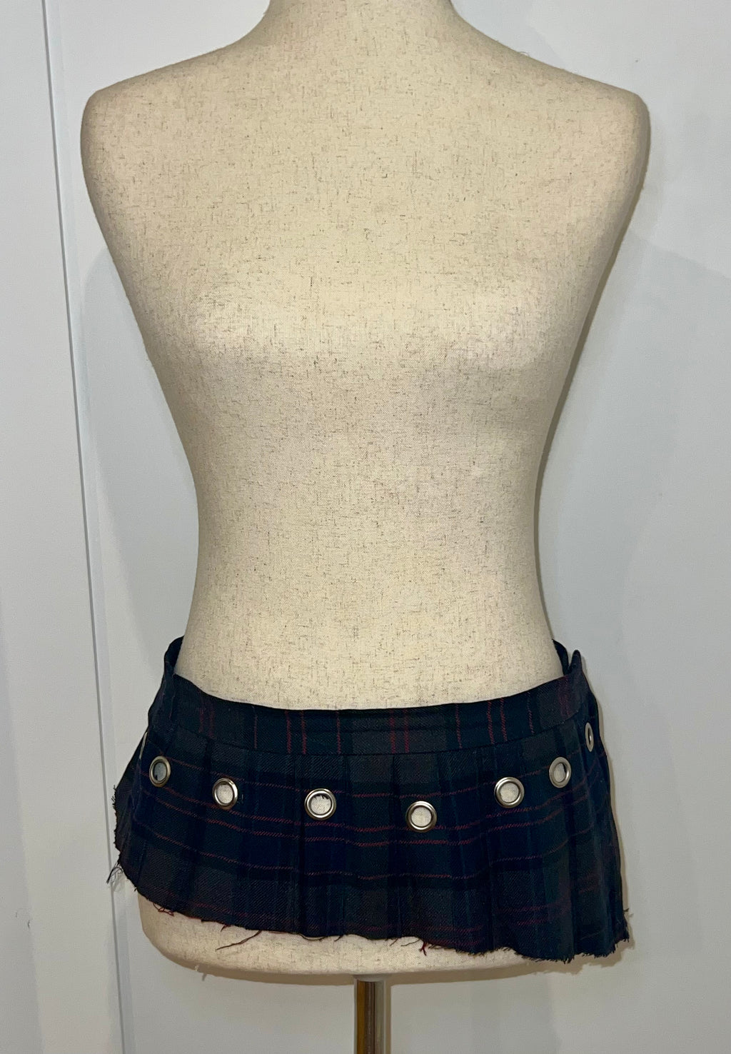 Wool Plaid skirt belt