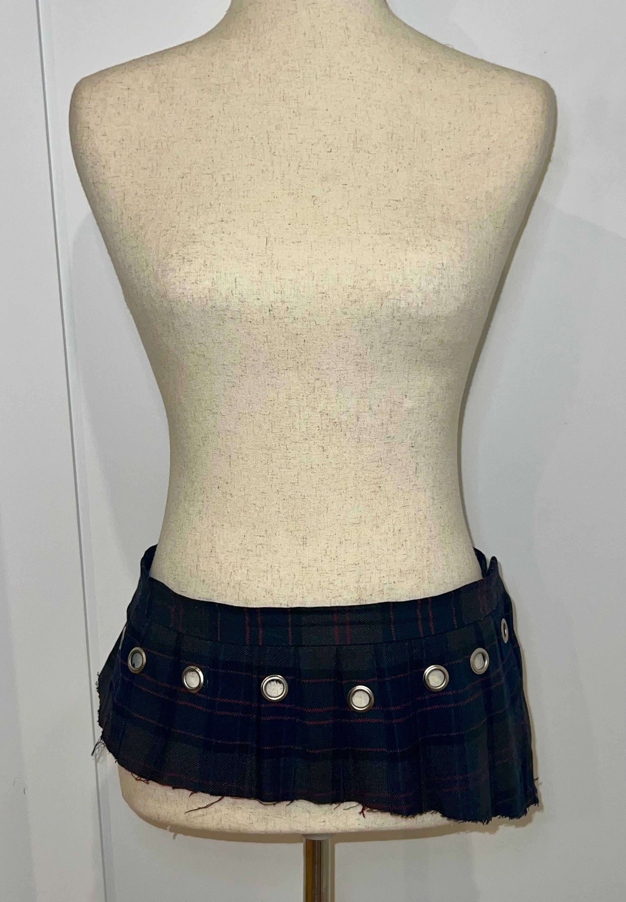 Wool Plaid skirt belt