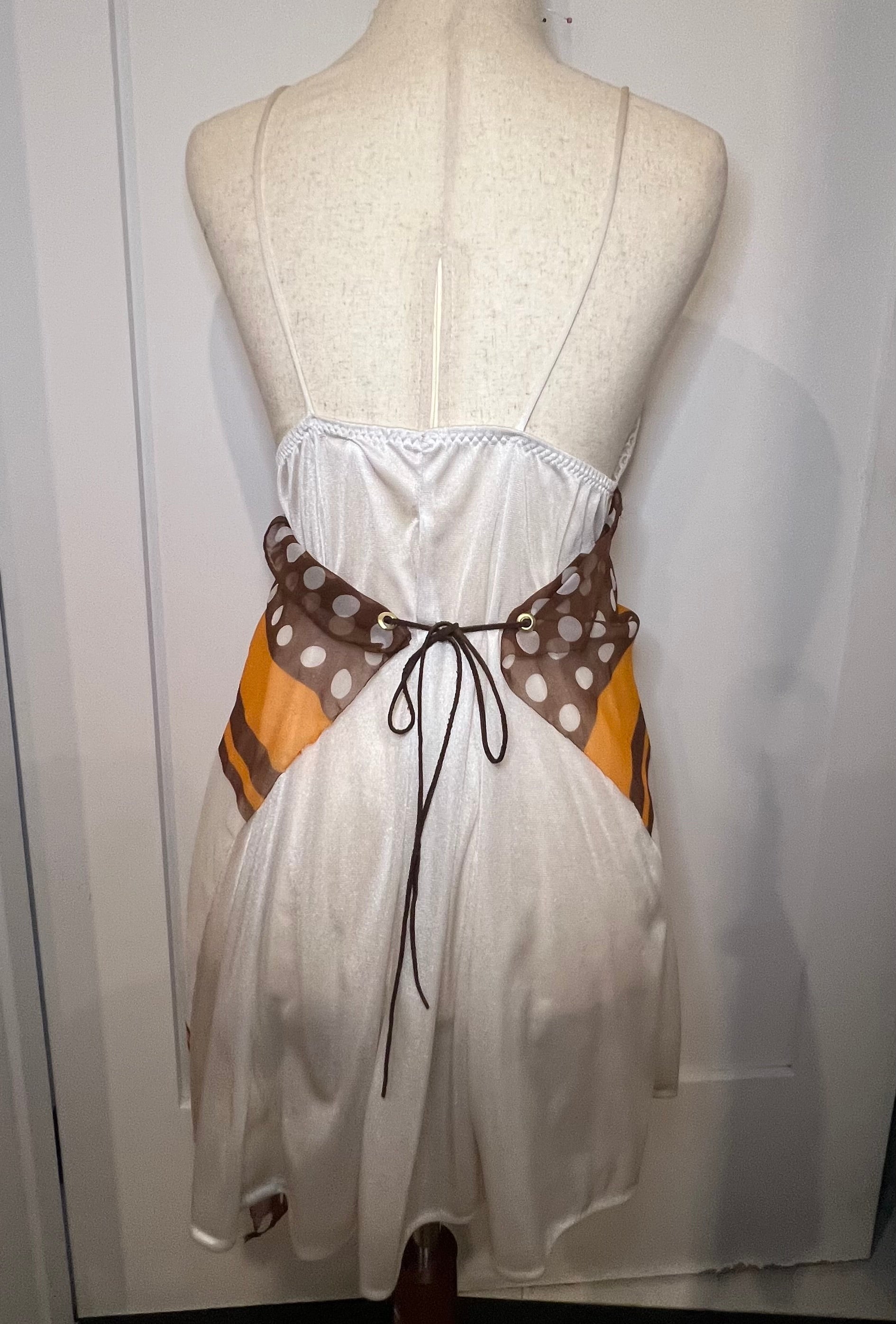 Vintage lingerie scarf dress