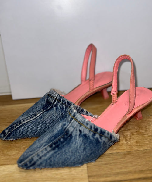 Jean kitten heel